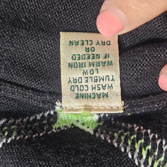 Fairway & Greene Women’s Argyle M Pima Cotton Cardigan Black Minimalist Retro - Picture 6 of 11